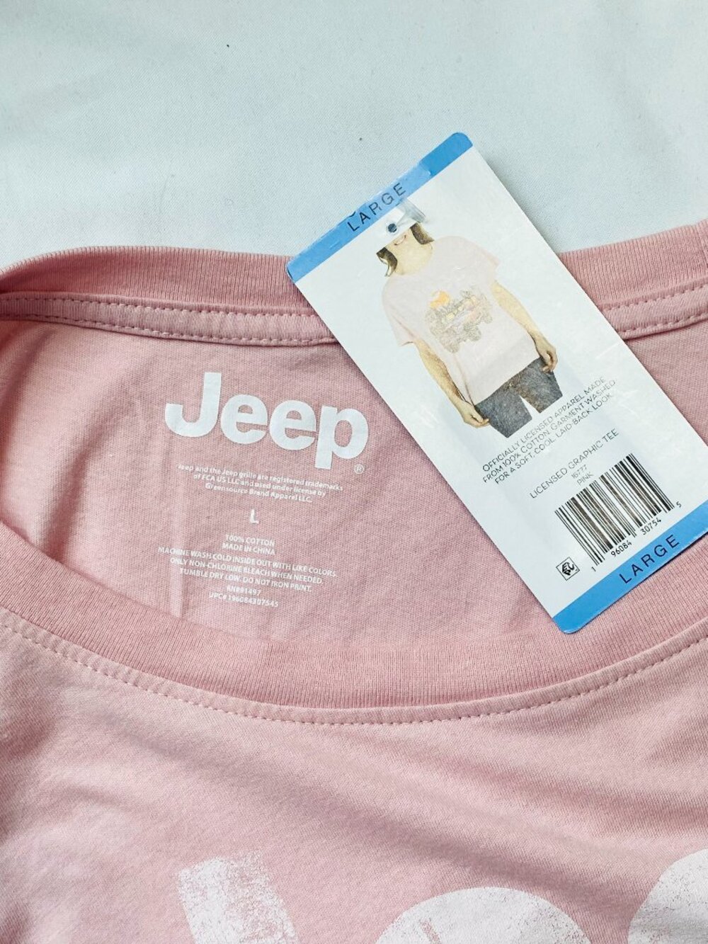 NEW Women's Lg JEEP Licensed Light Pink T-Shirt "Jeep...Journey Beyond", NWT